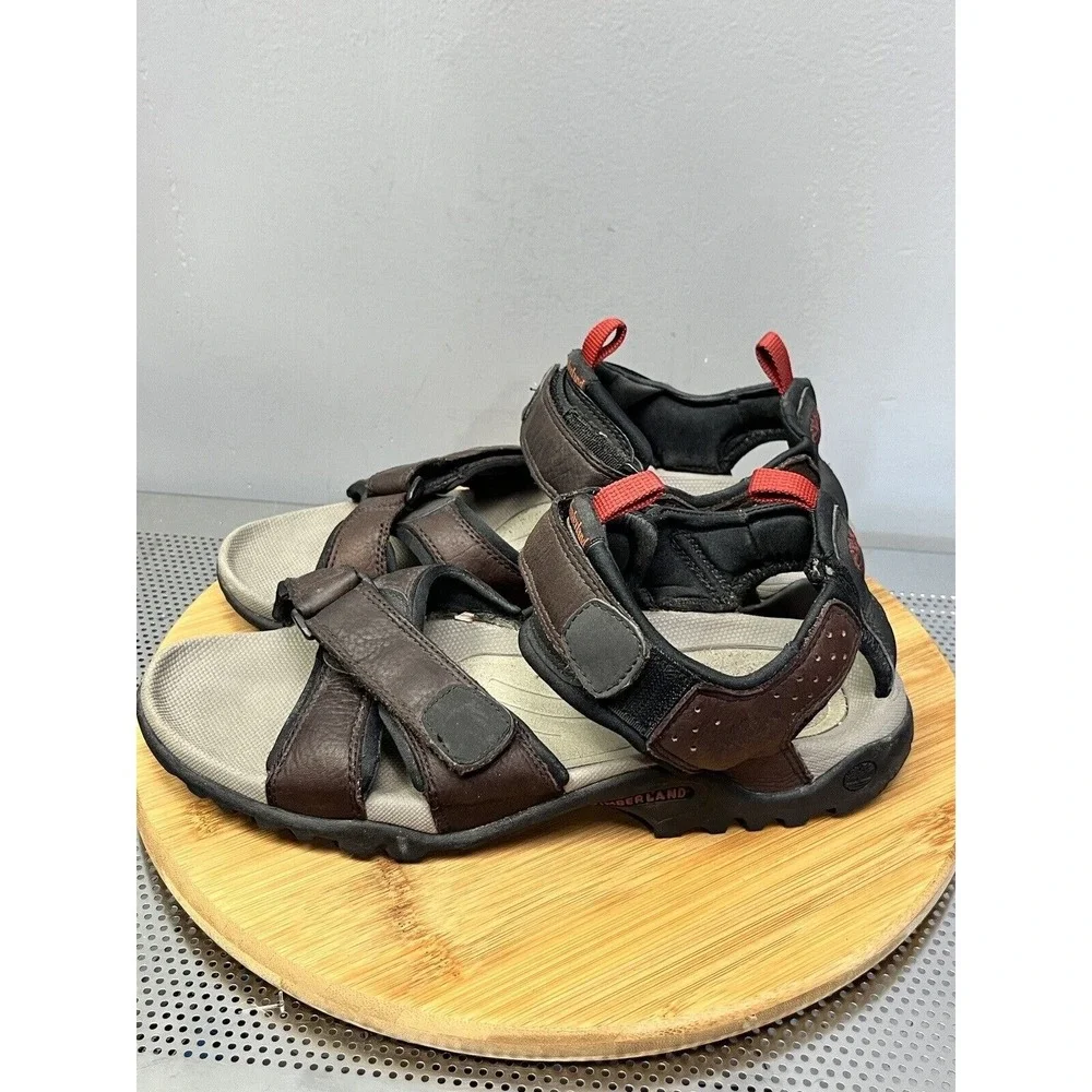 Timberland Hiking Sandals Mens 9M Brown Leather 65190 Adjustable Strap Outdoor